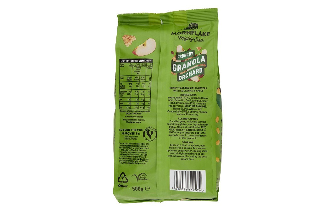 Mornflake Crunchy Granola Orchard with Sultanas & Apple   Pack  500 grams
